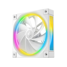 DeepCool FL12 120mm Case Fans, 2150 RPM Fan Speed, 55 CFM Fan Reverse Airflow, Fluid Dynamic Bearing Type, 4-Pin PWM Fan Connector, Addressable RGB LED, Single Pack, White | R-FL12-WHAPN1-G